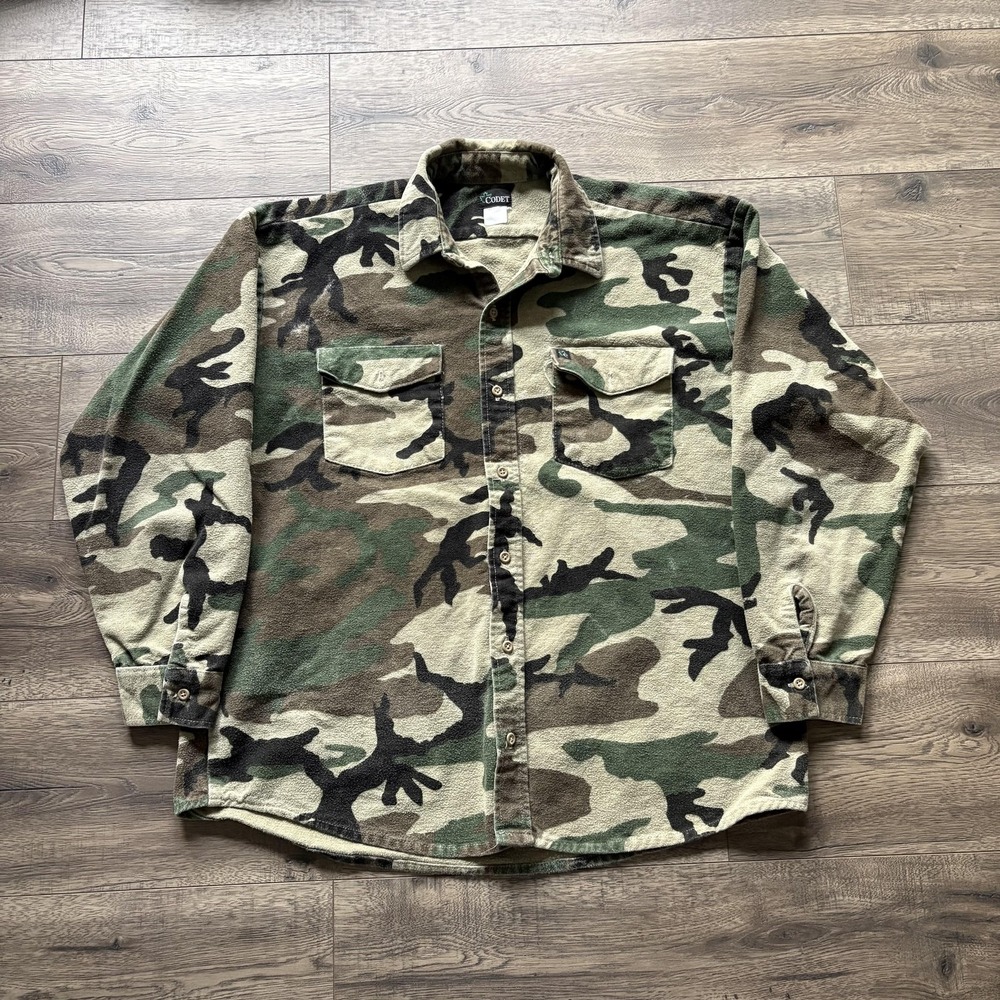 Codet Shirt Mens XL Camo Chamois Button Front Long Sleeve Hunting‎ Workwear
